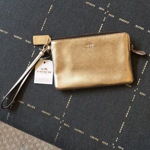 Metallic Coach Wristlet